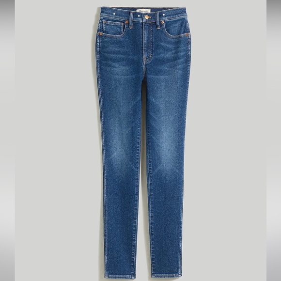 Madewell 10” high rise skinny Dark Denim Jeans with Raw hem size 25 - Picture 6 of 13